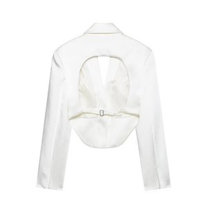 SHENZHU Abbigliamento <span class=keywords><strong>Donna</strong></span> Estate 2026 Nuovo <span class=keywords><strong>Blazer</strong></span> <span class=keywords><strong>Corto</strong></span> Sexy Versatile in Seta Satinata con Schiena Scoperta 1255858 1255468 - Product Image 6