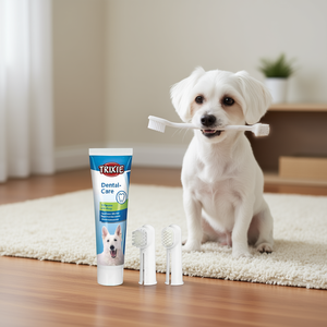 Pasta de dientes Trixie Dental Care con menta para perros y juego de cepillos de dedo - Product Image 3