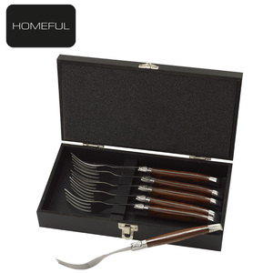 Lot de 6 fourchettes de service <span class=keywords><strong>Laguiole</strong></span> en acier inoxydable, robustes, avec manche en bois Pakka, pour la restauration - Product Image 1