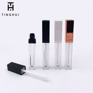 Tubes de brillant à lèvres carrés populaires et uniques, transparents, avec étiquette personnalisée, tubes vides pour huile à lèvres, emballage cosmétique - Product Image 1