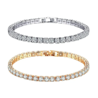 Bracelet chaîne à griffes entièrement serti de diamants de haute qualité pour femme, bijoux fins d'été exquis, bracelets tennis en moissanite pour femme, cadeaux
