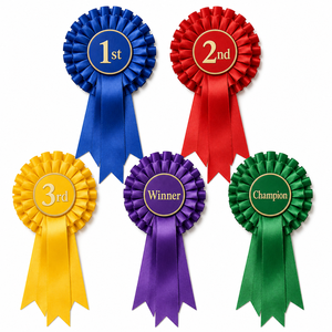 Custom <strong>Horse</strong> Show <strong>Rosettes</strong> Prize Ribbons Awards Satin Equestrian Winner <strong>Rosette</strong> Badge with Logo Printing - Product Image 3