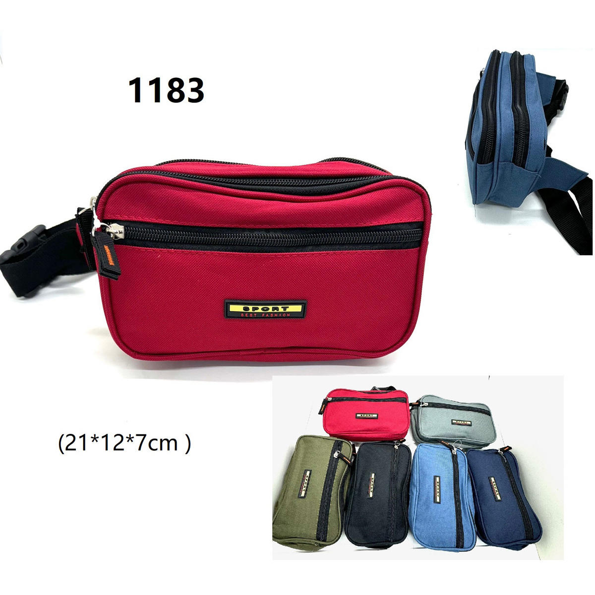 Bleu Clair, Gris, Kaki, Marine, Noir, Rouge