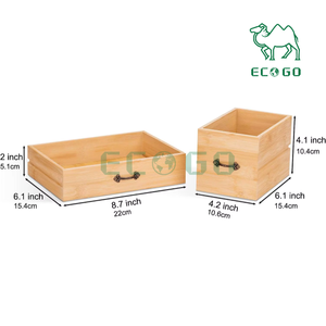 Organisateur de maquillage en bambou avec cinq tiroirs Comptoir organisateur cosmétique de grande capacité pour la maison - Product Image 4