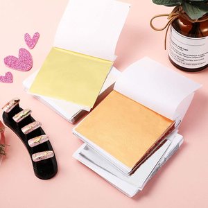 Hojas doradas metálicas para manualidades, papel <span class=keywords><strong>de</strong></span> hoja <span class=keywords><strong>de</strong></span> imitación, dorado, plateado, rosa, hoja <span class=keywords><strong>de</strong></span> aluminio para uñas DIY - Product Image 5