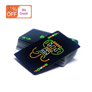 54Pcs Nieuwe Waterdichte Pvc Pure Black Magic Box-Verpakt Plastic Speelkaarten Set Dek Poker Klassieke Goocheltrucs tool