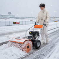 Souffleuse à neige autotractée Loncin 196cc, balayeuse, déneigeuse, machine de déneigement à essence EPA 3 en 1 avec brosse rotative de 80 cm
