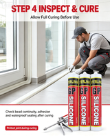 Sellador Adhesivo a Base de Silicona Sista, Impermeable, de Curado Rápido, Material Duradero para Ventanas, Puertas, Vidrio y Construcción, Superventas