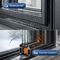 Ventana Abatible de Aluminio Personalizada para Casa Moderna, Ventana de Villa Insonorizada y de Eficiencia Energética