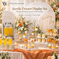 Ensemble de présentoirs à desserts en acrylique personnalisés pour mariage, fiançailles, anniversaire, gâteau, beignets, pâtisserie, buffet, pause thé