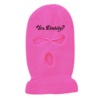 Venta al por mayor envío rápido personalizado de fábrica sí papá invierno a prueba de viento máscaras de esquí pasamontañas 3 agujeros para hombres y mujeres