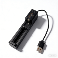 Cargador USB Portátil de una Sola Ranura para Baterías de Litio 18650/21700, para Micrófono, Reloj Inteligente y Cámara, con Arranque a Cero Voltaje