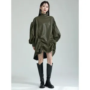 Abito Paoula con arricciature - Verde - Product Image 1