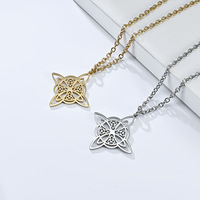 Collier unisexe Nœud Celtique Nordique Éternel en Acier Titane, Style Artistique Rétro, Hiver 2025, Chaîne de Pull Polie, Bijou Inaltérable
