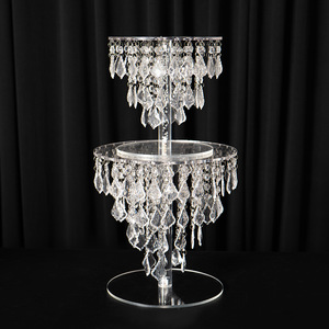 LANJO Elegant Acrylic <b>Crystal</b> Cake <b>Stand</b> Chandelier Style Wedding Decor Display Pedestal with Detachable Design - Product Image 6