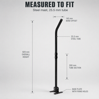 Antena TV Luar Ruangan Universal yang Dapat Disesuaikan, Braket J-Pole Baja Paduan Aluminium SatelliteStarlink OEM Diameter 22mm Panjang