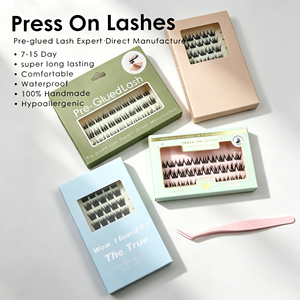 100% Handmade Wispy Fluffy Press on Lash Cluster Waterproof 15 Day Lasting CE CPSR ISO Custom <strong>Magnetic</strong> Box <strong>UK</strong> France Germany - Product Image 1