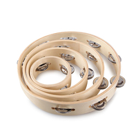 Wholesale OEM Custom Printed Logo Wooden Tambourine Ring, Headless Beech Percussion Instrument for Holiday Gifts