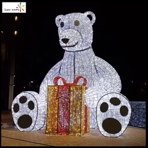 Guirlandes lumineuses de Noël extérieures à LED, motif ours, éclairage décoratif pour rue, mariage - Product Image 2