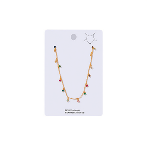 Collana in Acciaio Inossidabile con Ciondolo in Zircone, Design a Goccia Colorata - Product Image 1
