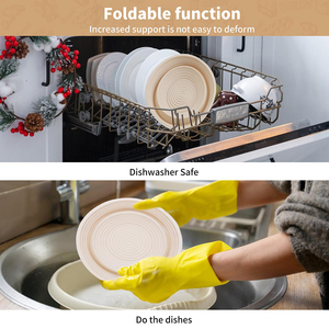 Juego de 2 Cestas Plegables de Silicona para Fermentar Pan, Ecológicas, Aptas para Lavavajillas, Resistentes al Calor, Utensilios de Repostería de Grado Alimenticio - Product Image 4