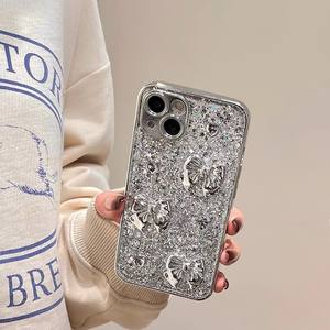 Coque de téléphone en TPU scintillante avec anneau métallique de luxe léger pour <span class=keywords><strong>iPhone</strong></span> 16 <span class=keywords><strong>Pro</strong></span> Max, vente en gros d'usine - Product Image 5