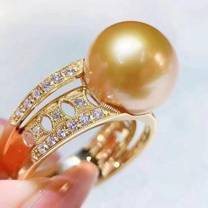 แหวนเงินแท้ S925 ประดับมุกธรรมชาติทรงกลม 12-11 มม. สไตล์หรูหราเบาๆ ดีไซน์เปิดปรับขนาดได้ โรแมนติก ใช้งานได้หลากหลาย - Product Image 3