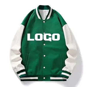 Chaqueta Universitaria de Béisbol Vintage Unisex Personalizada OEM, Transpirable, con Parches de Chenilla Bordados, Mangas de Cuero, Talla Grande - Product Image 3