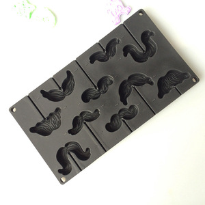 Silicone Mustache Cake Mold 10 Cavity Chocolate Lollipop Mold For Baking Decorating - Product Image 1