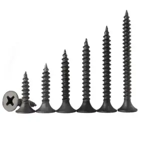 #6 X 2" Drywall Screws Black Phosphate Coated Flat Bugle Head Phillips Drive Fast Coarse Thread Screw For Wood Sheetrock Studs