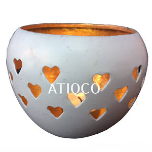 Coeur votif en fer dernier bougeoir moderne en métal vert support de photophore élégant pour la décoration de la maison beau pot de bougie - Product Image 4