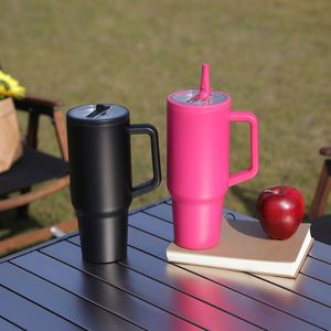 40oz H5.0 Handle Car Travel Mug Vacuum Tumbler Lid Straw Non-Slip Base ODM OEM Custom Color - Product Image 3