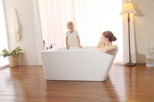 67 Inch Freestanding Small Acrylic <strong>square</strong> Mobile <strong>Bathtub</strong> - Product Image 4