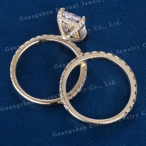 Nhẫn đính hôn bằng vàng khối 10K 14K 18K màu vàng, bạc S925, kim cương nhân tạo mài giác Radiant, chứng nhận IGI, kích thước 0.5ct-3ct, dành cho nữ - Product Image 3