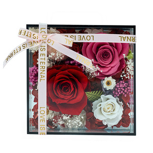Esposizione finita scatola di fiori fiore casa di san valentino regalo per fidanzata creativa rosa eterna decorazione per la casa - Product Image 3