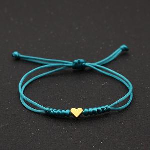 热卖简约心形情侣手链手工编织可调红绳手链男女通用 - Product Image 5