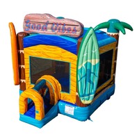 Château gonflable commercial Good Vibes Fun Bounce en PVC 13x13x15 pieds pour enfants, facile à installer dans le jardin