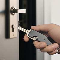 Organiseur de Clés Élégant en Aluminium Métal, Boîtier Porte-Clés Compact et Portable, Intégré pour AirTag Support de Clés Traçable