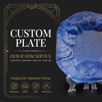 OEM ODM Klantspecifieke bedrukking Bloeiende Lotus Melamine Bord Schaal 12,4 Inch Onderbord Stapelbaar Vaatwasserbestendig Ecologisch Duurzaam