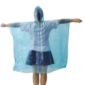 Groothandel Wegwerp Pe Regen Poncho Transparante Plastic Regenjas Voor Meisjes Waterdichte Regenkleding Met Logo Voor Wandelen Reizen