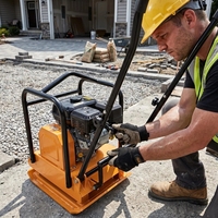 Compacteur à plaque vibrante autoporté TF-C120, 85 kg, 20 kN max, moteur thermique Honda, plaque de 430*530 mm