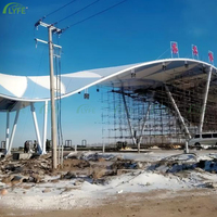 Membrane en tissu PTFE écologique Lyfe pour structures de toiture modernes de parcs et stades, solutions d'ombrage en bâche en rouleau, architecturales