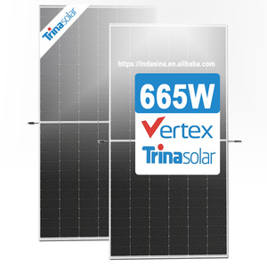 Panel <span class=keywords><strong>solar</strong></span> <span class=keywords><strong>Trina</strong></span> de 645-665W <span class=keywords><strong>Trina</strong></span> 645 650 655 660 665 Watt <span class=keywords><strong>Trina</strong></span> Vertex bifacial Panel PERC de vidrio dual en Shanghai - Product Image 1
