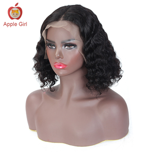 Perruque brésilienne en cheveux humains, vague profonde, dentelle frontale, cheveux vierges non traités, cuticules alignées, perruque courte, Apple Girl - Product Image 3
