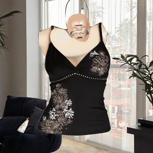 Débardeur court sexy à col en V style Y2K, imprimé vintage, respirant, tricoté, streetwear décontracté, mode féminine 2025 - Product Image 2