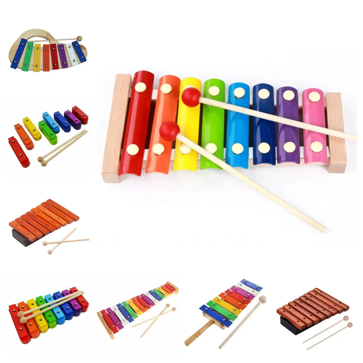 Atacado Xilofone para Crianças Madeira Xilofone Set Crianças Instrumentos Musicais Brinquedos para Pré-Escolar