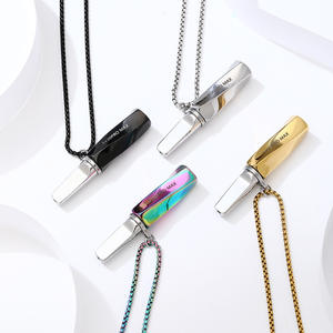 Collana con Catena in Bambù e Ciondolo a Forma di Scheletro in Acciaio Inox con Diamanti, Regalo Unisex Sportivo per Oli Essenziali - Product Image 4