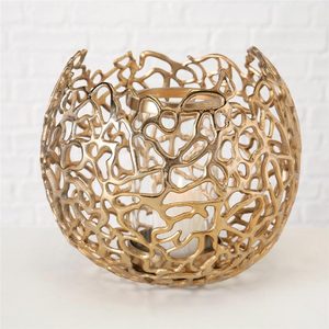 Bougeoir en Aluminium doré Hurricane avec bougeoir votif en verre pour décorations de centres de Table - Product Image 2