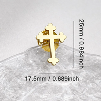 Épingle de revers dorée en acier inoxydable 316L, résistante au ternissement, motif foi et religion, accessoire pour pasteur d'église, pour Pâques et Noël