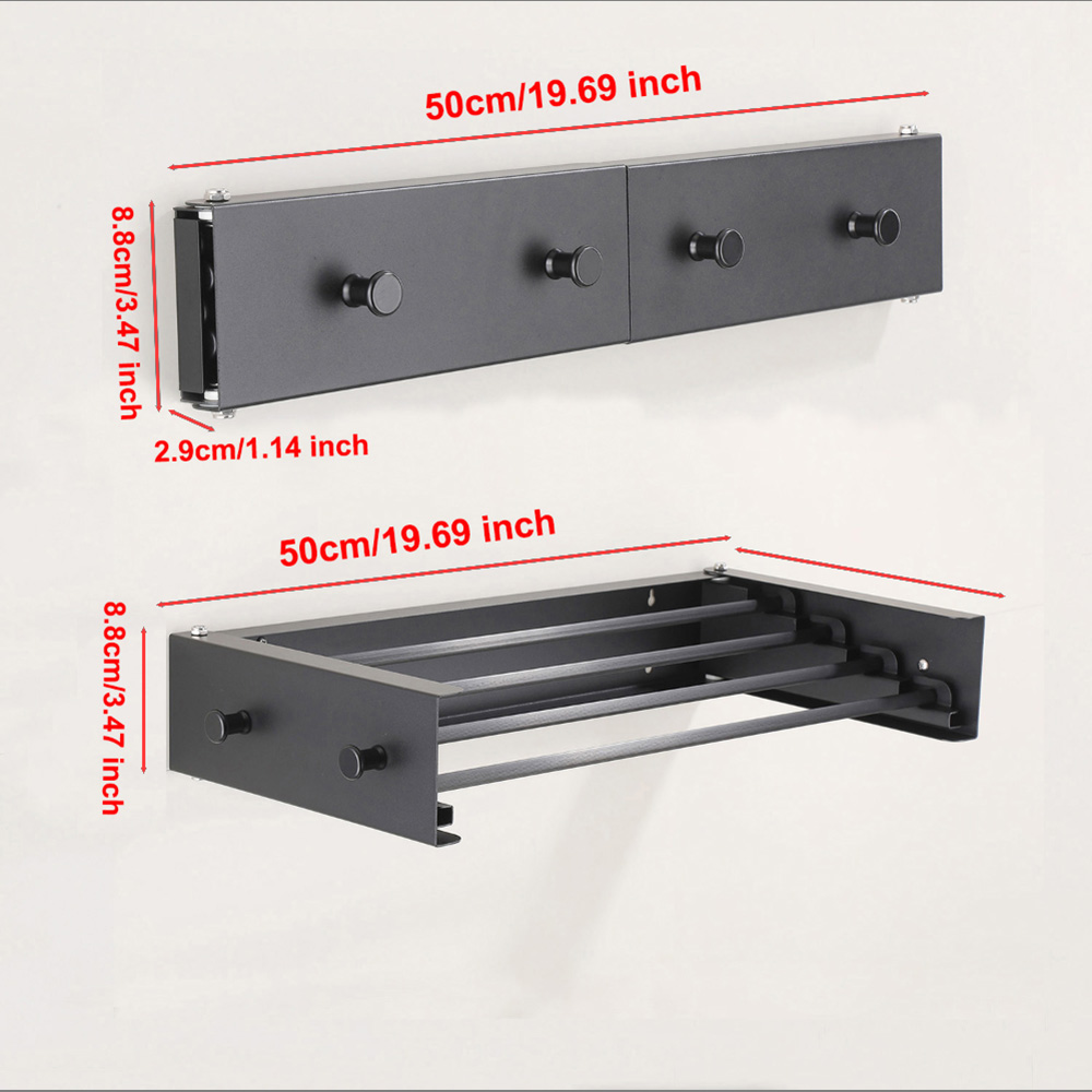 B1605A Black 50cm with 4 Hooks